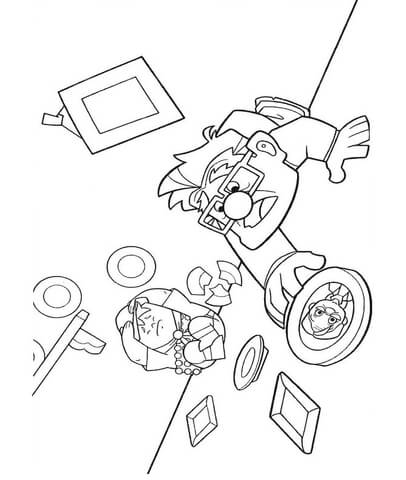 Crashed House  Coloring Page